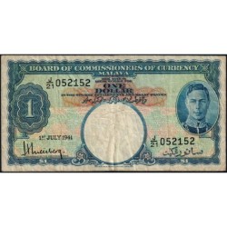 Malaisie Britannique - Pick 11 - 1 dollar - Série J/21 - 01/07/1941 - Etat : TB-