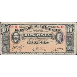 Mexique - Chihuahua - Pick S 533c - 10 pesos - Serie D - 10/02/1914 - Etat : TB+