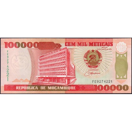 Mozambique - Pick 139 - 100'000 meticais - Série FE - 16/06/1993 - Etat : NEUF