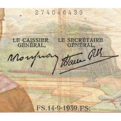 F 18-30 - 14/09/1939 - 50 francs - Cérès modifié - Série X.10962 - Etat : TB-
