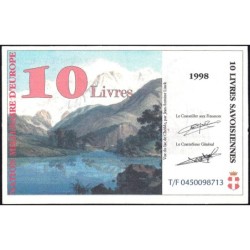 Billet savoisien - 10 Livres savoisiennes - 1998 - 2ème émission - Type a - Etat : TTB