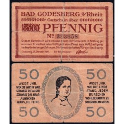 Allemagne - Notgeld - Godesberg (Bad-Godesberg) - 50 pfennig - 25/10/1920 - Etat : TB