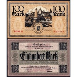 Allemagne - Notgeld - Bautzen - 100 mark - Série B - 15/10/1922 - Etat : TTB