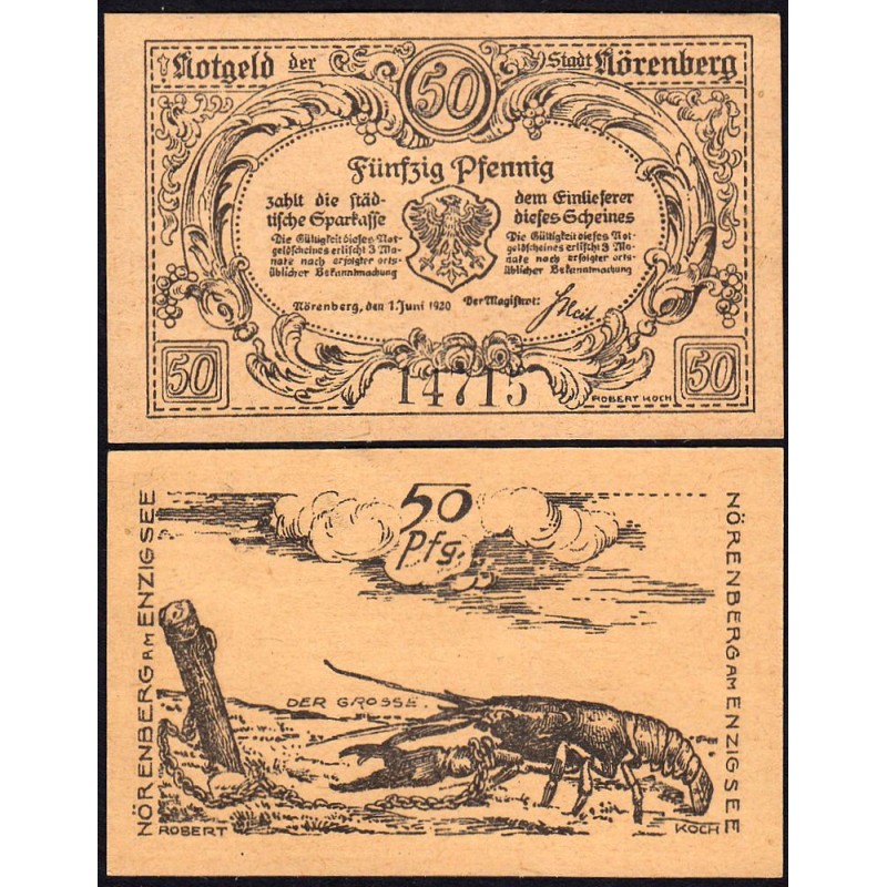 Pologne - Notgeld - Nörenberg (Insko) - 50 pfennig - Type 1 - 01/06/1920 - Etat : NEUF