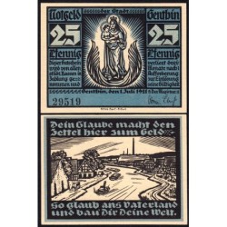 Allemagne - Notgeld - Genthin - 25 pfennig - 01/07/1921 - Etat : NEUF