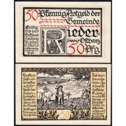 Allemagne - Notgeld - Rieder (Ballenstedt) - 50 pfennig - Type 6 - 01/08/1921 - Etat : NEUF