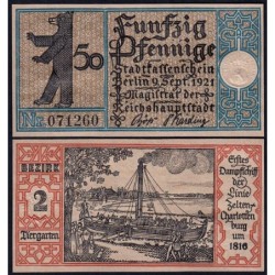 Allemagne - Notgeld - Berlin - 50 pfennig - Type 2 - 09/09/1921 - Etat : NEUF