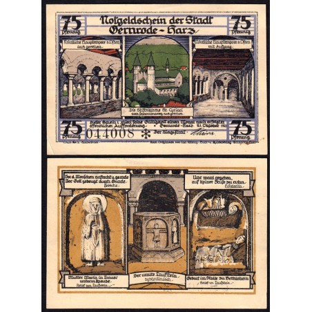 Allemagne - Notgeld - Gernrode - 75 pfennig - Type 5 - 21/10/1921 - Etat : SUP