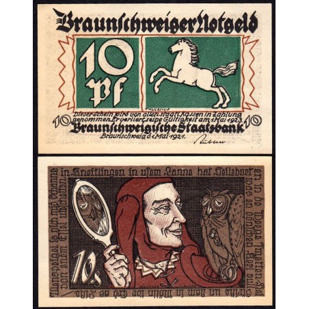 Allemagne - Notgeld - Braunschweig - 10 pfennig - Série 1 - Réf. c - 01/05/1921 - Etat : NEUF