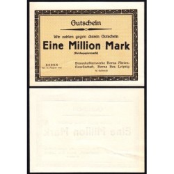 Allemagne - Notgeld - Borna Braunkohl. - 1 million mark - 15/08/1923 - Etat : SUP+