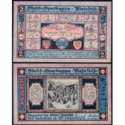 Allemagne - Notgeld - Bielefeld - 2 mark - Série A - Réf. b - 15/05/1921 - Etat : NEUF