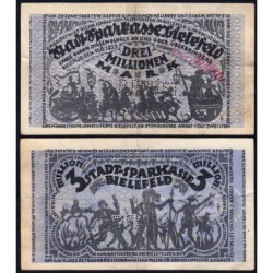 Allemagne - Notgeld - Bielefeld - 3 millions mark - 11/08/1923 - Etat : TTB