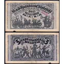 Allemagne - Notgeld - Bielefeld - 3 millions mark - 11/08/1923 - Etat : TB+