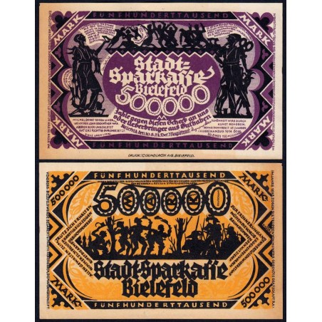 Allemagne - Notgeld - Bielefeld - 500'000 mark - 20/08/1923 - Etat : SPL