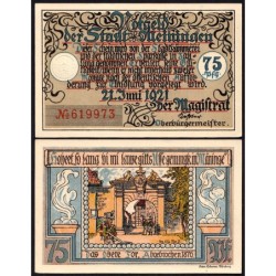 Allemagne - Notgeld - Meiningen - 75 pfennig - Type 4 - 21/06/1921 - Etat : NEUF