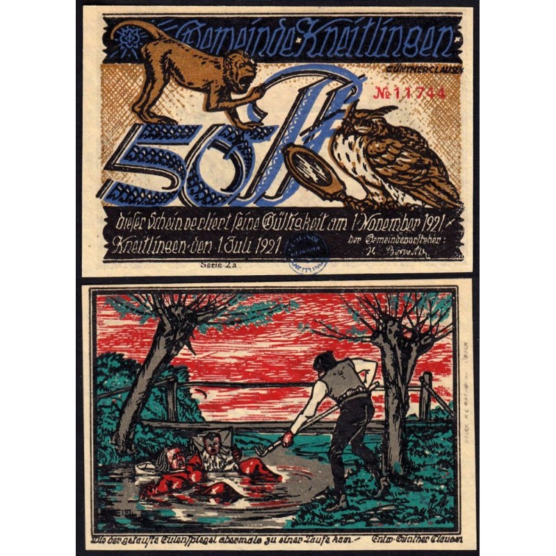 Allemagne - Notgeld - Kneitlingen - 50 pfennig - Type 1a - Série 2a - 01/07/1921 - Etat : NEUF
