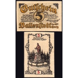 Allemagne - Notgeld - Ballenstedt-im-Harz - 5 pfennig - Type 3 - 28/09/1920 - Etat : SPL