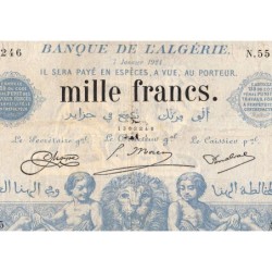 Algérie - Pick 76b_2 - 1'000 francs - Série N.55 - 07/01/1924 - Etat : B