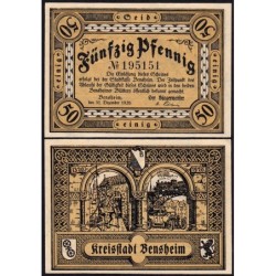 Allemagne - Notgeld - Bensheim - 50 pfennig - 31/12/1920 - Etat : NEUF