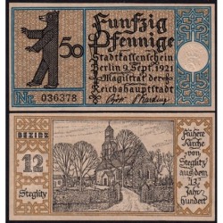 Allemagne - Notgeld - Berlin - 50 pfennig - Type 1/12 - 09/09/1921 - Etat : SPL