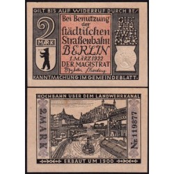 Allemagne - Notgeld - Berlin - 2 mark - Type 9 - 01/03/1922 - Etat : SPL+