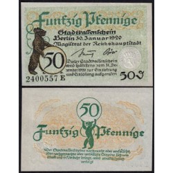 Allemagne - Notgeld - Berlin - 50 pfennig - Série E - 30/01/1920 - Etat : SPL+