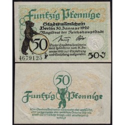 Allemagne - Notgeld - Berlin - 50 pfennig - Série F - 30/01/1920 - Etat : SPL