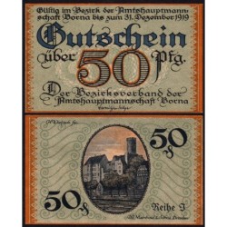 Allemagne - Notgeld - Borna - 50 pfennig - Série J - 1919 - Etat : NEUF