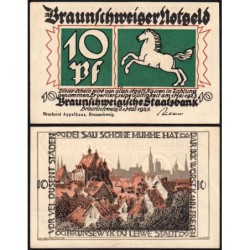 Allemagne - Notgeld - Braunschweig - 10 pfennig - Série 2 - Réf. a - 01/05/1921 - Etat : SPL