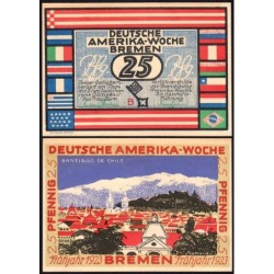 Allemagne - Notgeld - Bremen - Santiago du Chili - 25 pfennig - Série B - 1923 - Etat : NEUF
