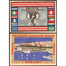 Allemagne - Notgeld - Bremen - Buenos Aires - 75 pfennig - Série B - 1923 - Etat : pr.NEUF