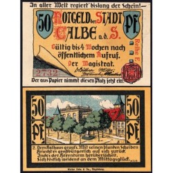 Allemagne - Notgeld - Calbe an der Saale - 50 pfennig - Série E rouge - 1921 - Etat : NEUF