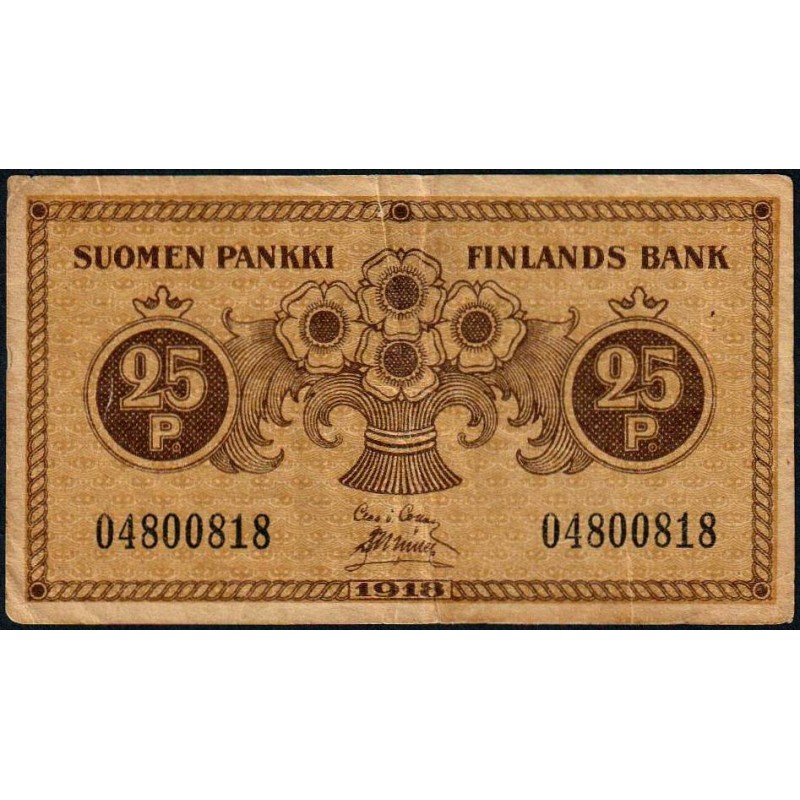 Finlande - Pick 33_3 - 25 penniä - 1918 - Etat : TB+