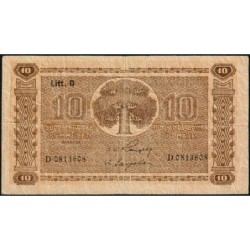 Finlande - Pick 70b_11 - 10 markkaa - Litt. D - Série D - 1939 - Etat : TB-