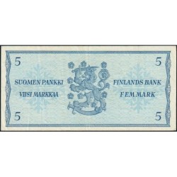 Finlande - Pick 99a_2 - 5 markka - série F - 1963 - Etat : TTB