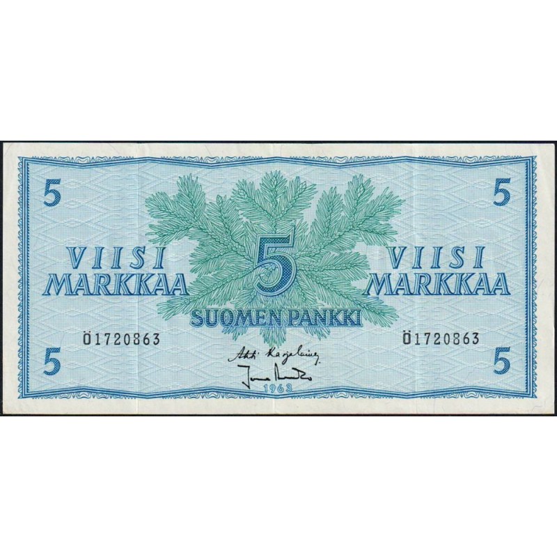 Finlande - Pick 99a_32 - 5 markka - série Ö - 1963 - Etat : TTB+