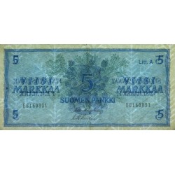 Finlande - Pick 103a_13 - 5 markkaa - Litt. A - Série E - 1963 (1976) - Etat : TB+
