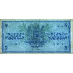 Finlande - Pick 103a_20 - 5 markkaa - Litt. A - Série L - 1963 (1976) - Etat : TTB+