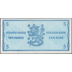 Finlande - Pick 103a_23 - 5 markkaa - Litt. A - Série H - 1963 (1976) - Etat : TTB