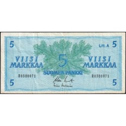 Finlande - Pick 103a_28 - 5 markkaa - Litt. A - Série R - 1963 (1976) - Etat : TB