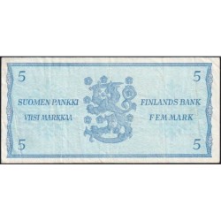 Finlande - Pick 103a_29 - 5 markkaa - Litt. A - Série B - 1963 (1976) - Etat : TB+