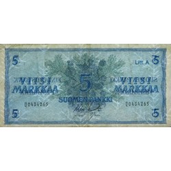 Finlande - Pick 103a_31 - 5 markkaa - Litt. A - Série Q - 1963 (1976) - Etat : TTB