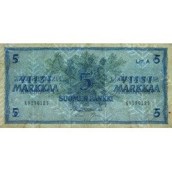 Finlande - Pick 103a_42 - 5 markkaa - Litt. A - Série K - 1963 (1976) - Etat : TB+