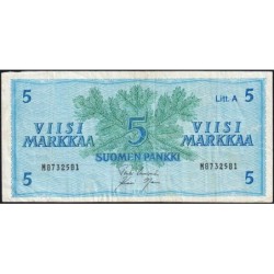 Finlande - Pick 103a_51 - 5 markkaa - Litt. A - Série M - 1963 (1976) - Etat : TB