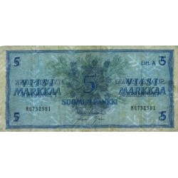 Finlande - Pick 103a_51 - 5 markkaa - Litt. A - Série M - 1963 (1976) - Etat : TB