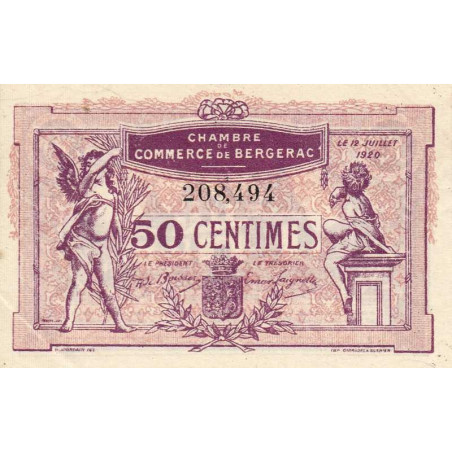 Bergerac - Pirot 24-35 - 50 centimes - 12/07/1920 - Etat : SUP