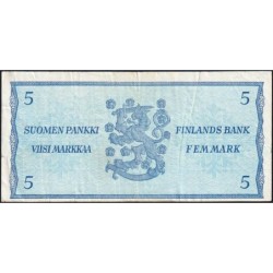 Finlande - Pick 103a_69 - 5 markkaa - Litt. A - Série M - 1963 (1976) - Etat : TB+
