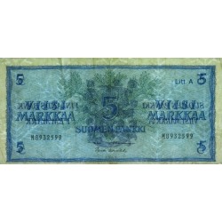 Finlande - Pick 103a_69 - 5 markkaa - Litt. A - Série M - 1963 (1976) - Etat : TB+