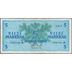 Finlande - Pick 103r_29 (remplacement) - 5 markkaa - Litt. A - Série F - 1963 (1976) - Etat : TB+
