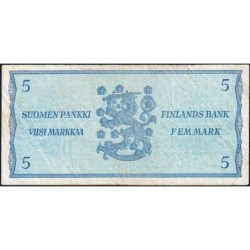 Finlande - Pick 103r_29 (remplacement) - 5 markkaa - Litt. A - Série F - 1963 (1976) - Etat : TB+